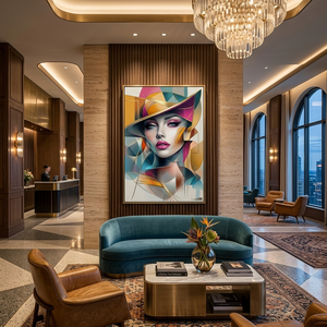 Pintura al Óleo de Retrato de Mujer Abstracta, Arte de Pared en Lienzo Colorido, Obra de Arte Moderna para Decoración de Sala de Estar - Product Image 2