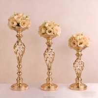 Candelabro de Tela Moderno para Decoración del Hogar, Decoración de Mesa para Bodas con Flores, Jarrones, Farol, Portavelas Hueco