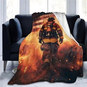 Manta de Bombero, Regalos para Bombero, Cumpleaños, Navidad, Halloween, Día de Acción de Gracias, San Valentín, Regalos de Jubilación, Manta de Felpa - Product Image 2