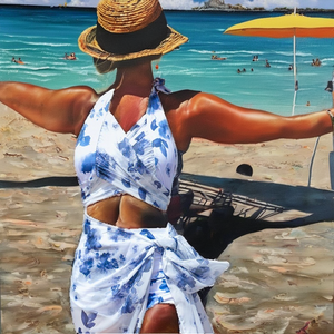 ชุดว่ายน้ำวันพีซลายดอกไม้สำหรับผู้หญิงไซส์ XL คุณภาพสูง ผลิตจากผ้าสแปนเด็กซ์/ไนลอน สายรัดไหล่แบบไร้สาย โลโก้ด้านหลัง แยกชิ้นสามส่วน แห้งเร็ว - Product Image 2