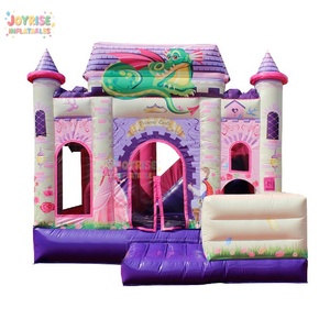 Castillo Inflable Comercial y Brincolín Combinado, Castillo <span class=keywords><strong>de</strong></span> Princesa Rosa 5x5x4m, Capacidad <span class=keywords><strong>de</strong></span> 1000KG, Fácil <span class=keywords><strong>de</strong></span> Instalar - Product Image 1