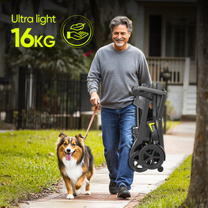 26Ah 50km phạm vi tối đa nhôm di động xe tay ga siêu nhẹ 16kg 4 bánh xe điện có thể gập lại cho người khuyết tật các chuyến đi ngoài trời - Product Image 2