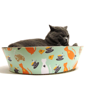 Cartoon Corrugated Cardboard Cat Bed Bowl <b>Scratch</b> <b>Pad</b> Round Pet Bed For Cats Wear Resistant <b>Scratch</b> Resistant - Product Image 3