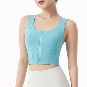 Chaleco Deportivo Delgado para <span class=keywords><strong>Yoga</strong></span> con Relleno en el Pecho, Cierre Frontal, para Fitness, <span class=keywords><strong>Yoga</strong></span>, Running y Entrenamiento - Product Image 5