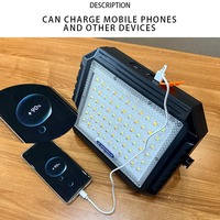 Projecteur Solaire de Sécurité 200W IP65 Étanche Extérieur Portable LED à Recharge d'Urgence pour Camping, Éclairage de Cour, Support au Sol