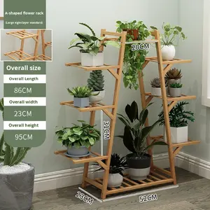 حامل زهور عصري قائم على البيئة مع لون خشب طبيعي لغرفة المعيشة والشرفة - Product Image 4