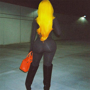 M50008 Nuovo Completo Autunnale da <span class=keywords><strong>Donna</strong></span> Sexy con Top Traforato a Maniche Lunghe e Pantaloni Aderenti a Vita Alta - Product Image 3