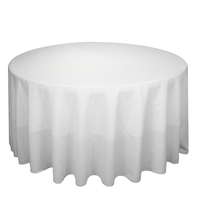Nappe de table ronde jetable imperméable en polyester tissé sur mesure 90R pour mariage en extérieur