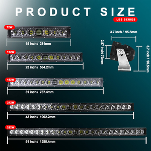 Fila única 15 pulgadas 23 pulgadas 31 pulgadas 43 pulgadas 50 pulgadas 50 ''51 pulgadas Aurora Laser Driving Lights Luces Laser LED Light bar - Product Image 2