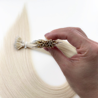Platinum Blonde Nano Tip Extensions de cheveux humains russes #60 Super Double Drawn 22in RTS