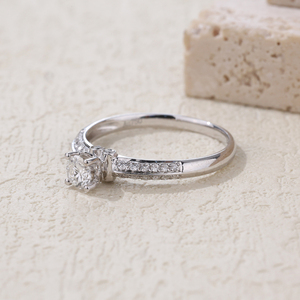 Directo de fábrica, joyería ártica de lujo, oro blanco de 18 quilates, 0.397CT para anillo de compromiso cristiano de corte brillante certificado, anillo clásico - Product Image 6