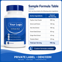 En stock – 30 capsules de compléments alimentaires à base de plantes pour la régénération corporelle complète avec séné, psyllium et gingembre pour le soutien digestif quotidien – Personnalisation OEM