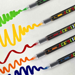 Pennarelli Acrilici Premium a Punta Pennello, 36 Colori, per Lavoretti Fai-da-te in Plastica, Confezione Regalo per Natale - Product Image 3