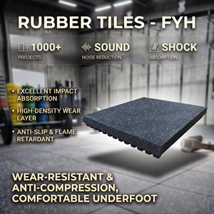 Commercial Grade Recycled Rubber <b>Gym</b> Flooring Interlocking Tiles 610x610mm 60mm Thick Eco-friendly Waterproof Heavy Duty SGS - Product Image 1