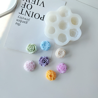 Moule en silicone 3D pour bougies parfumées aux 7 types de fleurs, rose, pivoine, moule DIY pour plâtre et colle à main