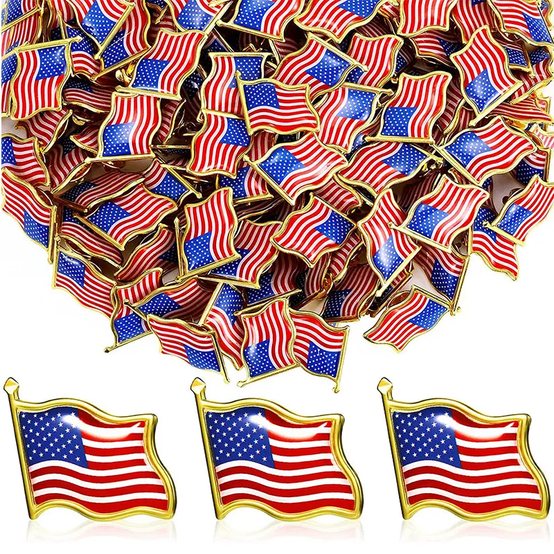 अमेरिकी ध्वज लैपल पिन अमेरिकी धातु के तामचीनी ध्वज पिन संयुक्त राज्य अमेरिका में देशभक्ति प्रदर्शन के लिए बैज ब्रोच