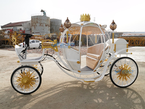 High Quality Pumpkin Wedding Carriage <b>White</b> Big Wedding Decoration Horse Carriages for Sale - Product Image 2