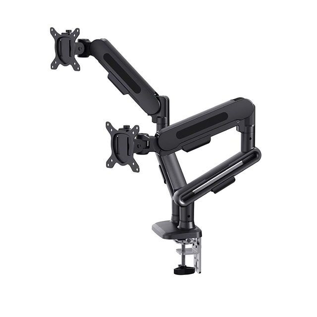 Dual Gas Spring Arms Monitor Mount 10 to 42inch Screen Desktop Mount Aluminium Monitor Stand Custom Colors with Cable Management