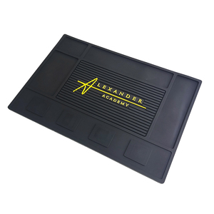 Customizable <b>Silicone</b> PVC Barber Mat Rubber Salon Workstation Mat Non Slip Heat Resistant Clipper Pad Styling <b>Tool</b> Organizer Mat - Product Image 3