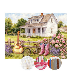 <span class=keywords><strong>Broderie</strong></span> au <span class=keywords><strong>point</strong></span> <span class=keywords><strong>de</strong></span> <span class=keywords><strong>croix</strong></span> DIY, tissu Aida 11ct, fil DMC, <span class=keywords><strong>maison</strong></span> <span class=keywords><strong>de</strong></span> village, images personnalisées - Product Image 1