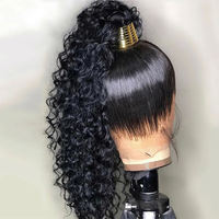Invisi-Drawstring Snug Straight Virgin Remy Perruques de cheveux humains Remy Mise à niveau 360 sans colle Full HD dentelle frontale péruvienne perruques de cheveux