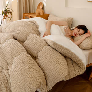 Nouvelle couette en jacquard d'hiver en laine d'agneau, épaisse, <span class=keywords><strong>extra</strong></span> <span class=keywords><strong>large</strong></span>, confortable, chaude pour la peau, couette <span class=keywords><strong>extra</strong></span> <span class=keywords><strong>large</strong></span> - Product Image 2