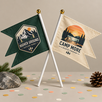 Drapeaux à main personnalisés en polyester à queue d'hirondelle, fanions de camping en plein air, drapeaux de festival de musique, petits drapeaux de voyage sur bâton
