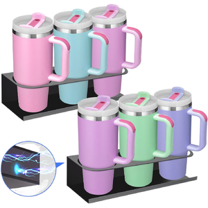 Support de rangement magnétique robuste pour gobelets et bouteilles d'eau pour réfrigérateur, salle de bain et armoire - Organisateur de gobelets Stanley - Product Image 1