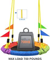 Columpio de platillo volador de 40 "para niños-100cm disco nido web cuerda colgante árbol columpio asiento conjunto muebles de exterior