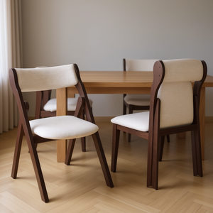 Set di 2 sedie da pranzo pieghevoli con struttura in legno e rivestimento in tessuto, design moderno e minimalista per soggiorno, mobili per la casa - Product Image 2