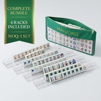 Green Court Golf 4-Layer 160-Tile Acrylic American Mahjong Tiles dengan Rak Mahjong - Hadiah Permainan Catur Laris 2026