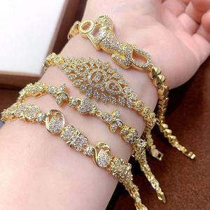 Gold Plated Shiny Zircon Diamond <b>Bracelet</b> Sparkling Cubic Diamond Micro-Paved Mix Bangle Luxury Micro-Inlaid Zircon <b>Bracelet</b> - Product Image 2