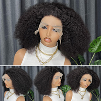 Perruque Cheveux Humains Bouclés Afro Crépu Faite à la Machine pour Femmes Noires Densité 250% Cheveux Humains Brésiliens Naturels Vente en Gros Usine Perruque Bob Pas Chère