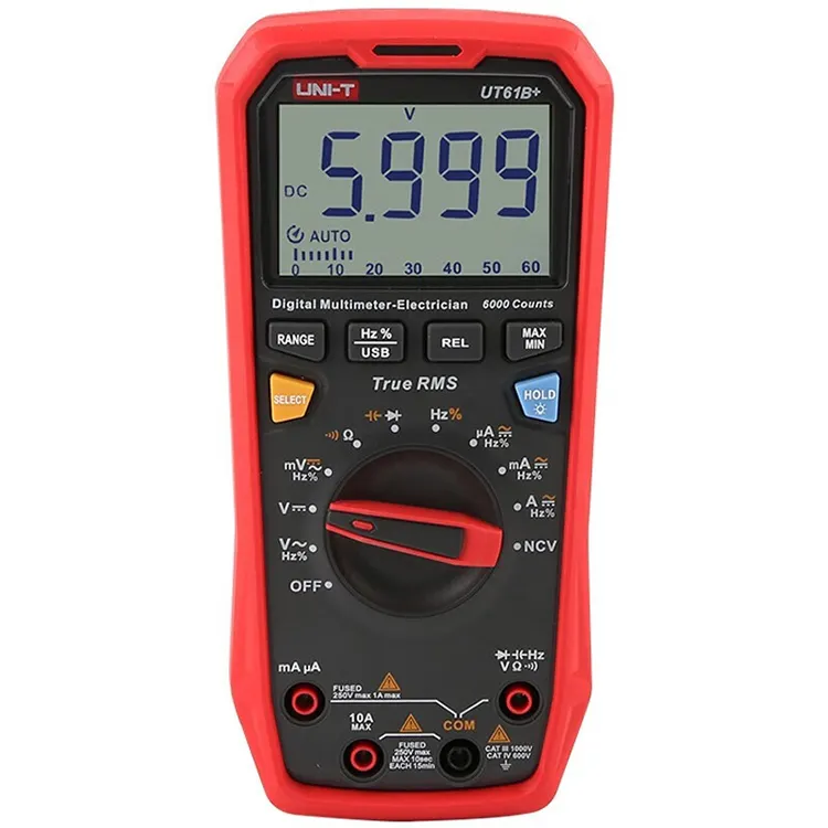 UNIT UT61+ Series True RMS Digital Multimeters 6000 Counts Manual/Auto Range AC DC Current Voltage 1000