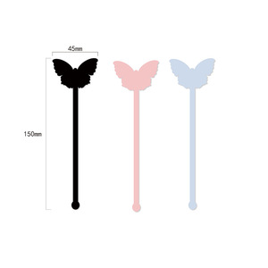 Agitador de bebida de cóctel de <span class=keywords><strong>mariposa</strong></span> acrílica para fiesta de cumpleaños de niños - Product Image 1