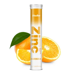 Fabricante de comprimidos efervescentes de zinco e vitamina C de suplemento de zinco de marca própria de fábrica GMP