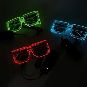 Transparent El Wire Pixel Glasses LED Fashion Eyeglasses Luminous Glasses