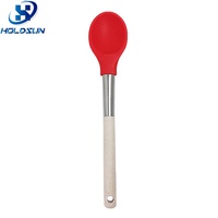 Cuillères à riz en silicone flexibles, résistantes à la chaleur, adaptées aux aliments, avec logo personnalisable, pour la restauration et la cuisine à domicile