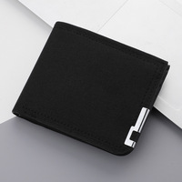 Dompet Kanvas Pria Pendek Sederhana Modis Lapisan Poliester Ultra Tipis untuk Grosir Logo Kustom