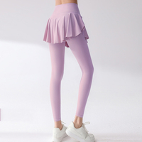 Nouvelle conception 2025, jupe-short de sport pour femme, taille haute, pour la course à pied, la salle de sport, le tennis, leggings de yoga 2 en 1, effet push-up