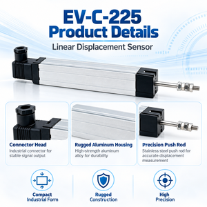 Capteur de déplacement linéaire EV-C-225 225 mm 0,07 % IP54 5 kΩ Sortie de tension analogique Novotechnik TLH/TL pour LT Sakae LP - Product Image 2