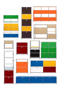Modular Combination Cabinet Bauhaus Stainless Steel Metal Bedroom <strong>Side</strong> <strong>Table</strong> Customizable Modern Simple Bedside <strong>Storage</strong> - Product Image 6