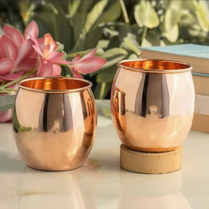 Juego de Vasos de Vidrio y Metal Bañado en Oro, Estilo Glamuroso, para Bebidas, Regalo para Adultos - Product Image 1