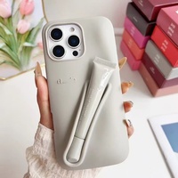 Étui de protection pour téléphone portable en silicone souple antichoc de marque avec gloss à lèvres de luxe