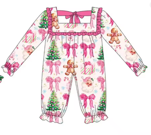 Girls <b>Christmas</b> <b>Pajama</b> Set Long Sleeve Nightgown and Pants Cartoon Print Sibling Clothing Sets - Product Image 3