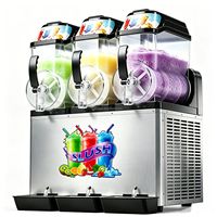Machine à slush professionnelle 3x12L à trois réservoirs en acier inoxydable, écologique et haute productivité, distributeur de boissons