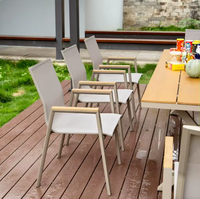 Ensemble de mobilier de jardin moderne, durable, imperméable et résistant au soleil, table et chaises en alliage d'aluminium pour balcon, cour et loisirs