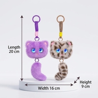 Pendentif chat en peluche parlant avec IA, queue détachable, motif tie-dye, porte-clés intelligent, cadeau multifonctionnel DIY pour