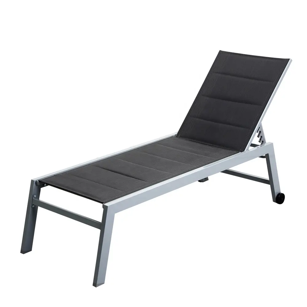 Afneembare Outdoor Chaise Lounge Ligstoel Gemeenschappelijke Afmetingen Ligstoel met Wielen