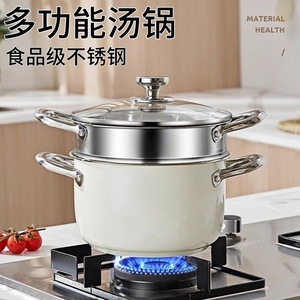 Casserole à soupe 3,1-4L grande capacité avec couvercle, adaptée aux cuisinières à gaz et à induction - Product Image 3